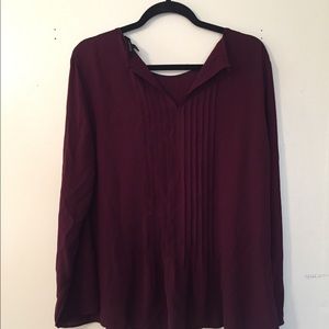 Burgundy flowy shirt